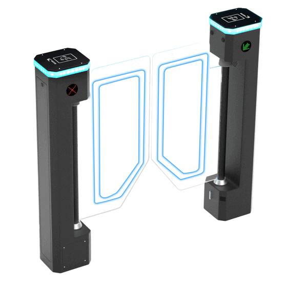 Barrière pivotante IP44 avec reconnaissance faciale et anti-resquille pour pôles technologiques