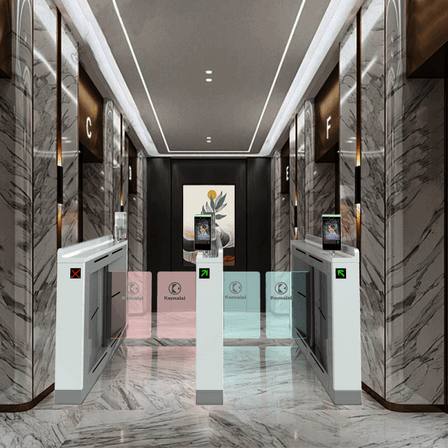 Portillon battant intelligent avec reconnaissance faciale pour piscines et bureaux