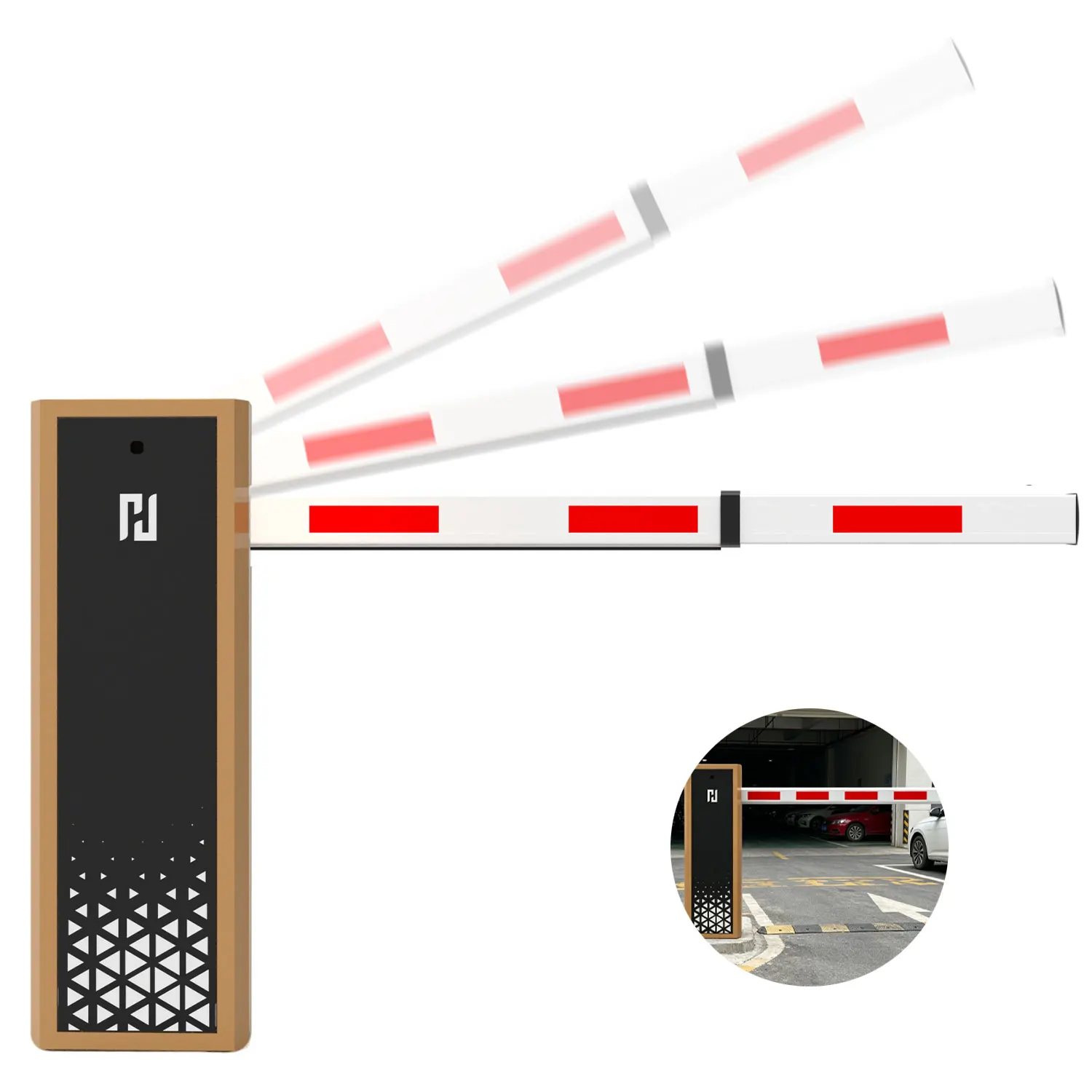 Barrière intelligente 24 V CC avec bras indicateur DEL très visible