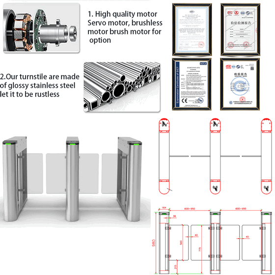 Tourniquet pivotant anticollision RFID et QR pour projets d'infrastructure intelligente