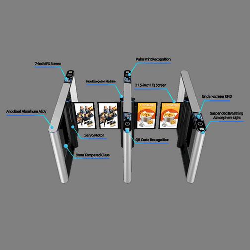 Barrière pivotante électronique intelligente avec reconnaissance faciale et carte à puce