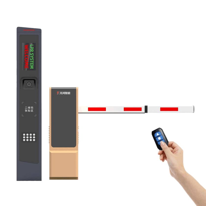 Barrière double alimentation CA/CC pour stationnements automatisés