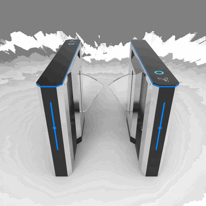 Barrière à ailettes en acier inoxydable 304 avec RFID et empreinte pour bureaux