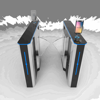 Barrière à ailettes en acier inoxydable 304 avec RFID et empreinte pour bureaux