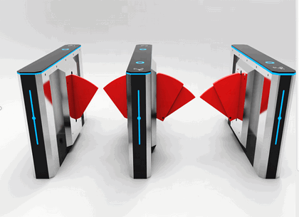Barrière à ailettes en acier inoxydable 304 avec RFID et empreinte pour bureaux