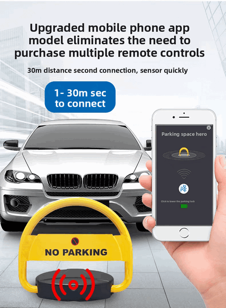 Modern Stainless Steel Automatic Smart Parking Space Barrier Lock – Minimalist Vehicle Access Control and Parking Management System for Premium Commercial Facilities