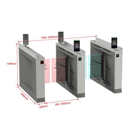 Portillon battant intelligent avec reconnaissance faciale pour piscines et bureaux