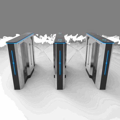 Barrière à ailettes en acier inoxydable 304 avec RFID et empreinte pour bureaux
